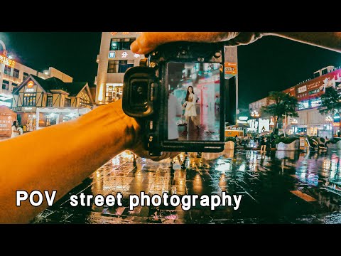 Crazy street photography on a rainy night Shenzhen, China