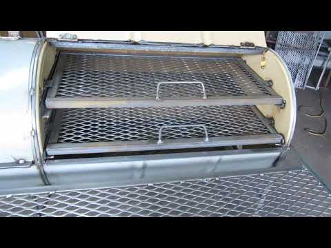 55 gallon double barrel grill construction