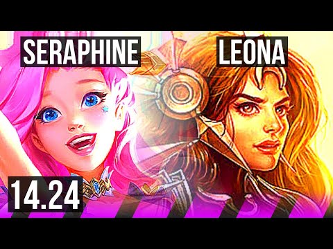 SERAPHINE & Jhin vs LEONA & Ezreal (SUP) | KR Master | 14.24