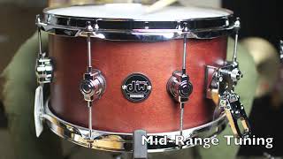 Video thumbnail for DW Performance Series Tobacco Satin 7x13 Snare Drum by The Drum Shop - Portland, Maine
