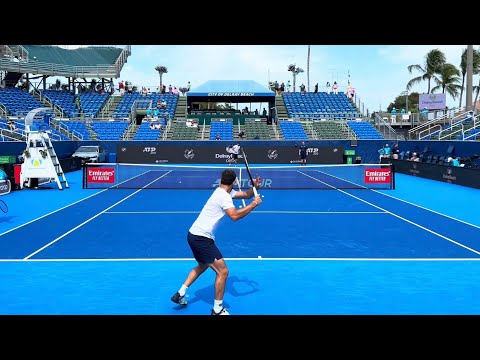 Taro Daniel and Nicolas Moreno de Alboran 2024 Delray Beach Open Practice - Court Level [4K 60fps]