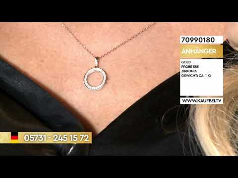 Подвеска-Кольцо из красного золота 585 пробы с фианитами