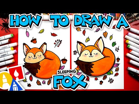 How To Draw A Cute Fox Sleeping In Fall