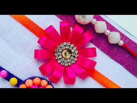 How to make Rakhi # 03, Rakhi making ideas l how to make Rakhi easily at home with satin ribbon,DIY Video