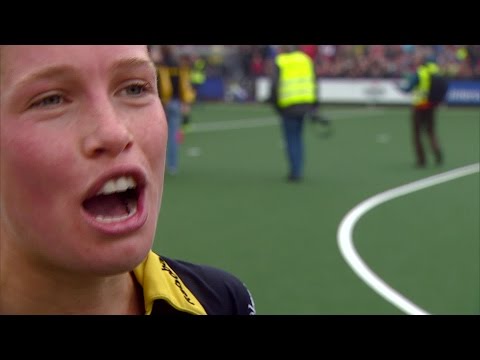 Lieke Hulsen maakte de bevrijdende 2-0 voor HC Den Bosch: ‘En dan ben je gewoon landskampioen’
