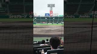 甲子園球場　TOSHIBAプレミアムシート前から5列目からの見え方　タイガースガールズアカデミーグラウンド発表会