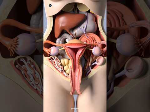 Female Period Cycle Explained in 3D Animation video #anatomy #3danimation #fertilization #shortvideo