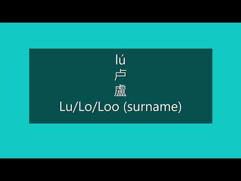 How to Pronounce LU, LO, LOO in Mandarin Chinese | Chinese Surnames/Last Names/Family Names