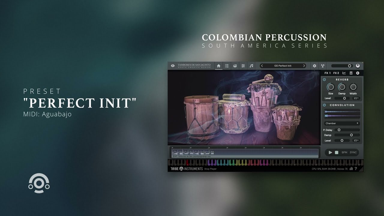 Percusión Colombiana VST - Preset DEMO (Demostración de Tambores de San Jacinto VST)