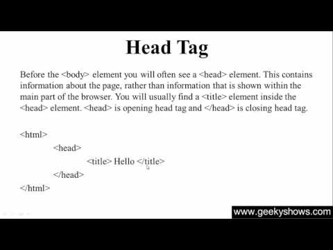5 Head Tag in HTML Hindi