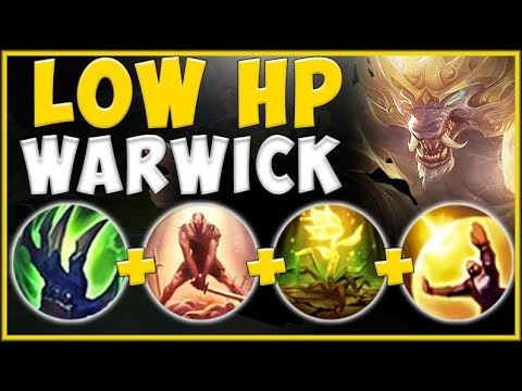 100% UNFAIR STRATEGY! SURVIVE ANYTHING WITH LOW HP WARWICK BUILD! WARWICK TOP! - League of Legends
