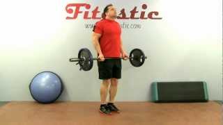Standing Reverse Grip Barbell Shrug exercise video thumbnail
