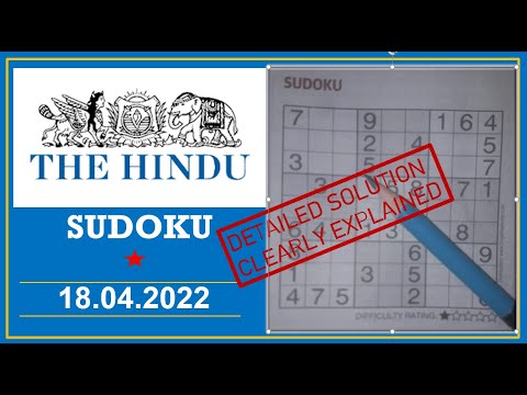 How to Solve 1 Star Hindu  Sudoku Apr 18, 2022 -  Tips and Techniques Clearly Explained