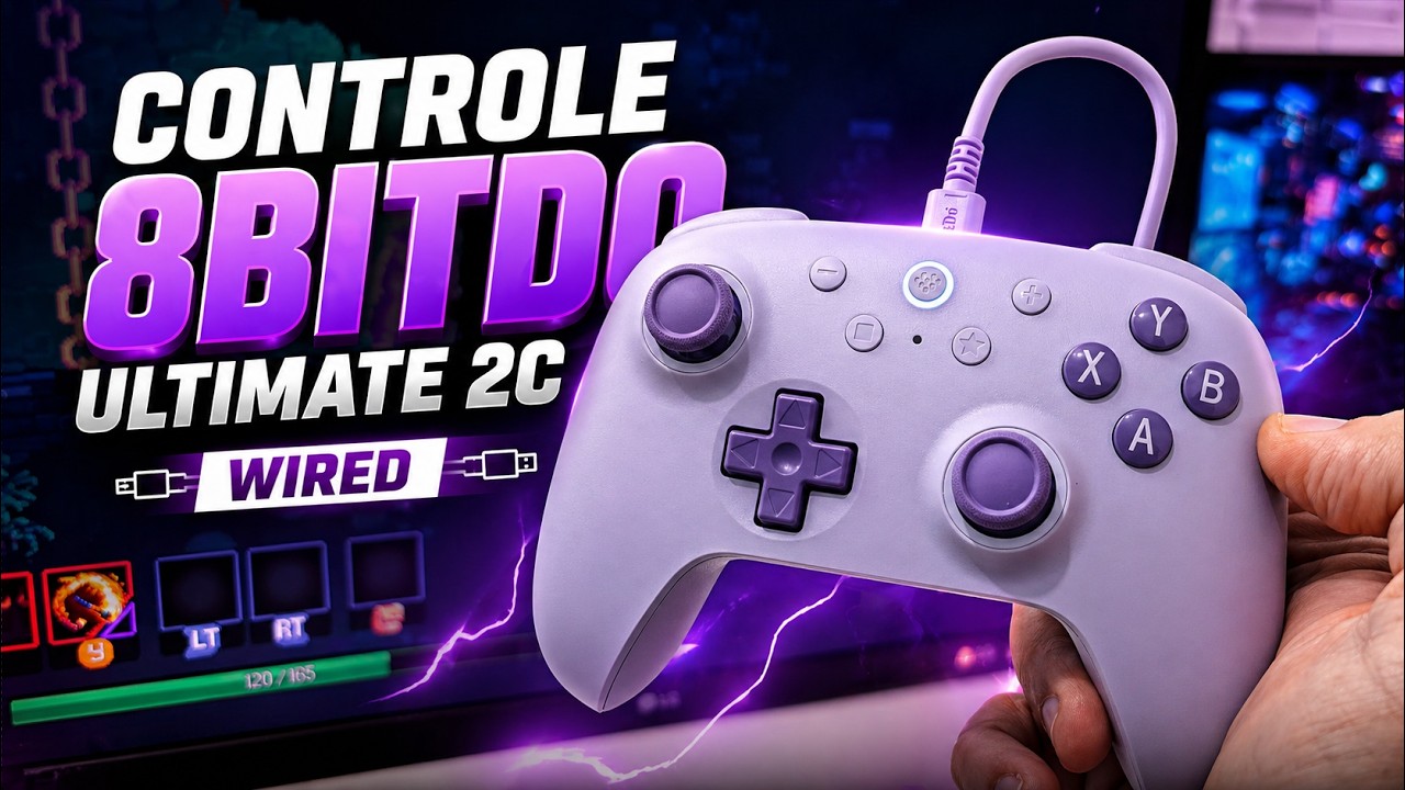 CONTROLE 8BITDO ULTIMATE 2C WIRED REVIEW do CONTROLE BOM e BARATO p/ PC e TELEFONE