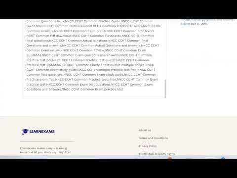 NNCC CCHT Common Practice Exam Certification Latest Edition.