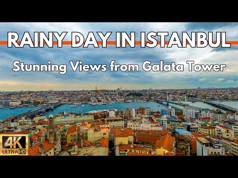 Istanbul’s Rainy Magic: Galata Tower, Istiklal Street & Taksim Square | 4K Tour
