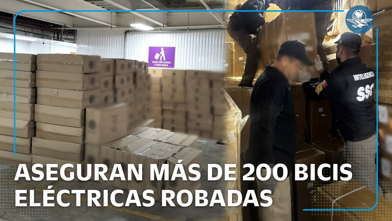 Aseguran más de 200 bicicletas eléctricas y mercancía robada en bodegas de la CDMX