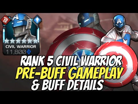 Civil Warrior Pre Buff 5/65 Gameplay + His Buff Details! | Marvel Contest Of Champions