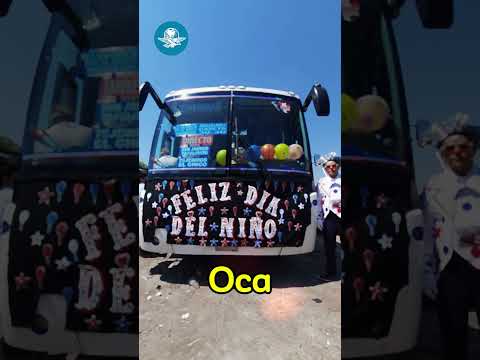 Autobús de la línea Tizayuca se engalana en honor al Día del Niño