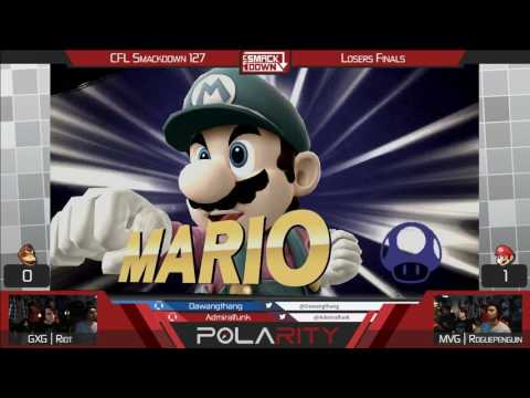 CFL Smackdown 127 WiiU - MVG | RoguePenguin (Mario) vs GxG | Riot (DK) - Losers Finals