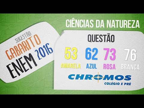 Gabarito ENEM 2016 CHROMOS - Prova Amarela: Questão 53