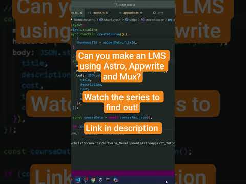 Image for the video entitled Can you make A mini LMS using Astro? #astro #fullstack #buildinginpublic #astrojs #lms