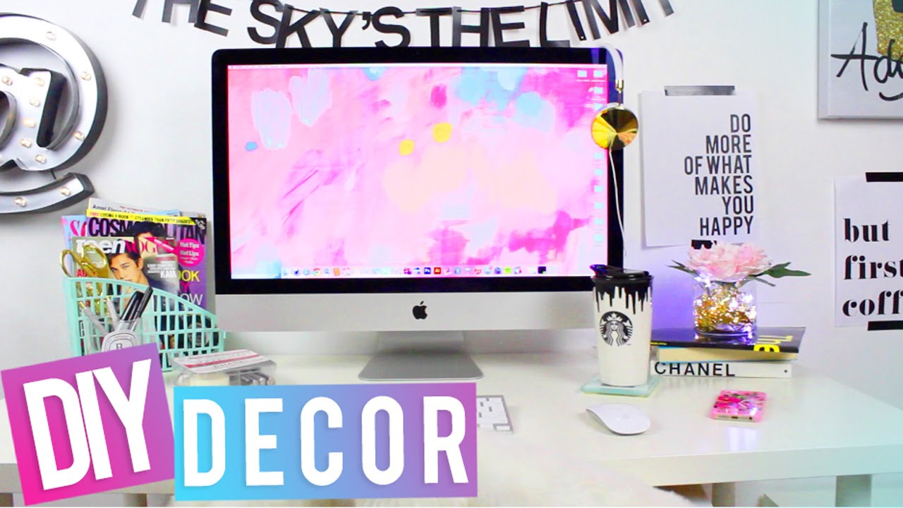 DESK TOUR + DIY Desk Decor