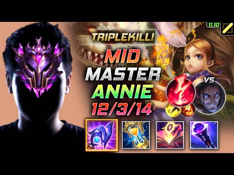 Master Annie MID vs Sylas - 천상계 장인 미드 애니 템트리 룬 루덴 감전 アニー Энни 黑暗之女 安妮 - LOL KR 11.10