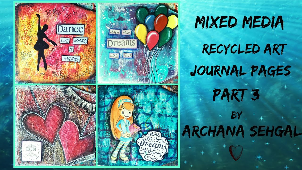 16 amazing Mixed media recycled Art journal pages Part 3 || Mixed media texture ideas