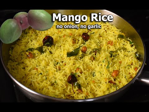 Mango rice recipe | mango chitranna recipe | easy rice breakfast or lunch recipe