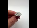 5 Carat Cushion Diamond with Half-moon and Trapezoid Side Diamonds