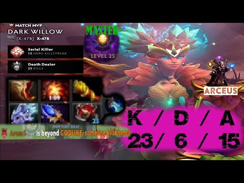 Master Dark Willow mid  7.30 insane build | ArceuS mid gameplay dota 2