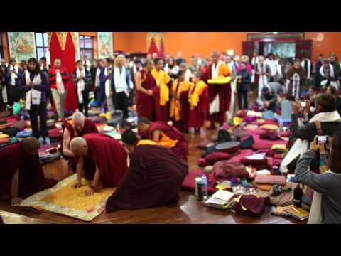 Lama Zopa Rinpoche arrival and short teaching at Kopan Monastery Dec 2013