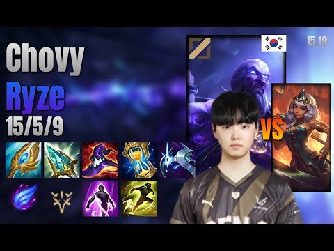 Chovy Mid Ryze vs Qiyana lol KR solo rank Full Game 15.19 | 쵸비 라이즈 vs 키아나