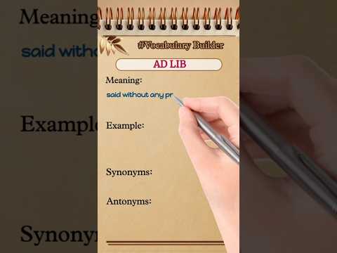 meaning of Adlib | Adlib meaning #shorts #vocabulary #, vocab #english #yt