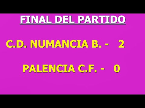C.D. NUMANCIA B. 2-0 PALENCIA C.F.: RESUMEN DEL PARTIDO