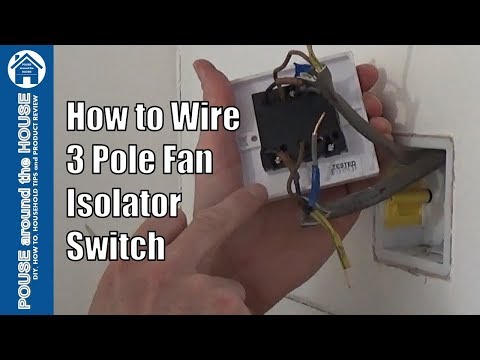 How to wire a 3 pole fan isolator switch. Extractor fan switch install wiring explained.