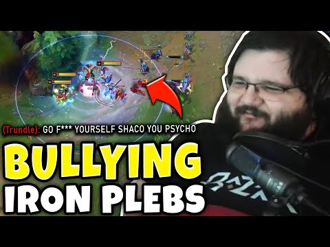 SHACO WITH NUNU ULT BULLIES IRON PLAYERS!! (28 KILLS 18 MIN) - Pink Ward Shaco