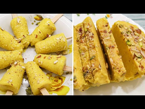 1/2 लीटर दूध से बनाएं वो भी without condensed milk & mawa ke | Mango Malai Kulfi | Ice cream recipe