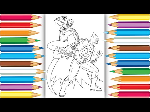 Batman vs Spider man buttle Coloring pages