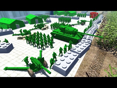 Real GREEN ARMY MEN Backyard Defense! - Men of War: Army Men Mod Battle Simulator