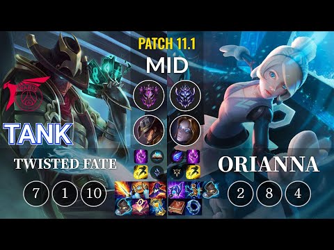 TLN Tank Twisted Fate vs Orianna Mid - KR Patch 11.1