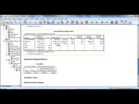 Oneway ANOVA SPSS program and interpretation Video