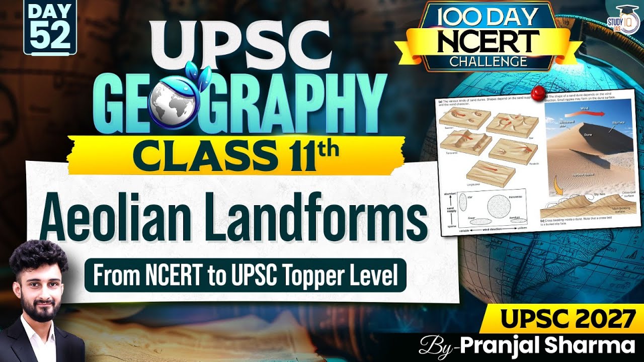 Aeolian Landforms | Complete NCERT Geography for UPSC | Day 52 | By Pranjal Sir