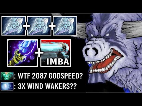 OMFG 3x Wind Waker Godspeed 2087 MS Charge Barathrum Non-Stop Gank New Troll Build Imba WTF Dota 2