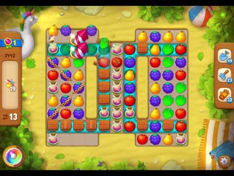 GardenScapes Level 3442 no boosters (19 moves)