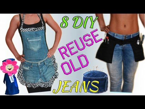 8 Creative DIY Ways HOW TO REUSE / RECYCLE OLD JEANS