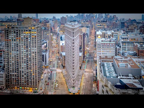 Flatiron Building, New York City via Drone