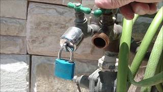Lock for faucet outdoor stops people from stealing or using your water: conservco hose bibb lock