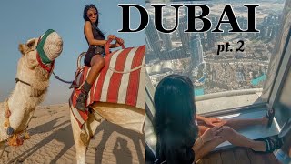 DUBAI TRAVEL VLOG 2021 Pt. 2 | Camel Riding in the Desert | The Dubai Mall | Burj Khalifa + more!